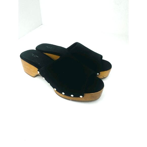 rag & bone Women's Black Mara Slip On Studded Platform High Heel Clogs size 7 - Picture 2 of 9